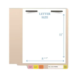 File Folders|Medical Arts Press Reinforced End Tab File Folder, Straight Cut, Letter-Size, Manila, 50/Box (S-01323)