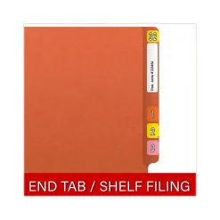 File Folders|Medical Arts Press Reinforced End Tab File Folder, Straight Cut, Letter-Size, Orange, 50/Box (S-01602-ORG)