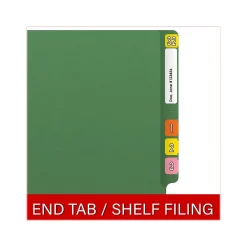 File Folders|Medical Arts Press Reinforced End Tab File Folder, Straight Cut, Letter-Size, Green, 50/Box (S-01502-GRN)