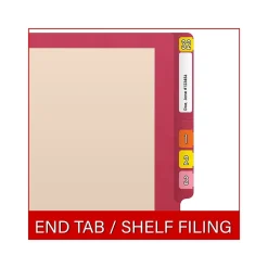 File Folders|Medical Arts Press Reinforced End Tab File Folder, Straight-Cut, Letter Size, Manila/Red, 50/Box (S-09473-RED)