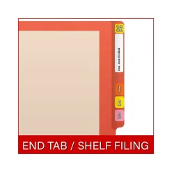 File Folders|Medical Arts Press Reinforced End Tab File Folder, Straight-Cut, Letter Size, Manila/Orange, 50/Box (S-09473-ORG)