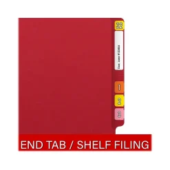 File Folders|Medical Arts Press Reinforced End Tab File Folder, Straight Cut, Letter-Size, Red, 50/Box (S-01601-RED)