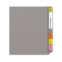 File Folders|Medical Arts Press Reinforced End Tab File Folder, Straight Cut, Letter-Size, Gray, 50/Box (S-01601-GRY)