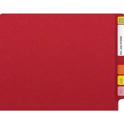File Folders|Medical Arts Press Reinforced End Tab File Folder, Straight Cut, Letter-Size, Red, 250/Carton (S-01602-RED-B)