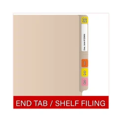 File Folders|Medical Arts Press Reinforced End Tab File Folder, Straight Cut, Letter-Size, Manila, 50/Box (S-01314)