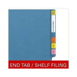 File Folders|Medical Arts Press Reinforced End Tab File Folder, Straight Cut, Letter-Size, Blue, 250/Carton (S-01602-BLU-B)