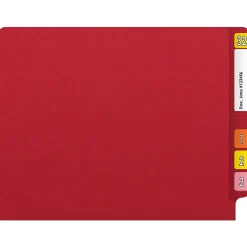 File Folders|Medical Arts Press Reinforced End Tab File Folder, Straight Cut, Letter-Size, Red, 50/Box (S-01502-RED)