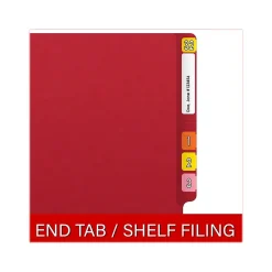 File Folders|Medical Arts Press Reinforced End Tab File Folder, Straight Cut, Letter-Size, Red, 50/Box (S-01502-RED)