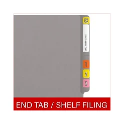 File Folders|Medical Arts Press Reinforced End Tab File Folder, Straight Cut, Letter-Size, Gray, 50/Box (S-01502-GRY)