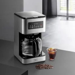 Melitta Aroma Tocco Plus 12-Cups Automatic Drip Coffee Maker, Black/Stainless Steel (MCM011PULBK0)