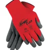 MCR Safety Memphis Glove Ninja Flex Coated Gloves, Nylon, Small, Gray/Red, 1 Pair (N9680S)