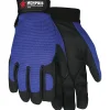 MCR Safety Memphis Gloves® Fasguard™ Clarino® Synthetic Leather Palm Multi-Task Gloves, Blue/Black, Extra-Large