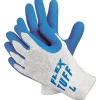 MCR Safety Memphis Gloves® Flex-Tuff® Coated Gloves, Cotton, Knit-Wrist Cuff, M Size, White/Blue, 12 PRS