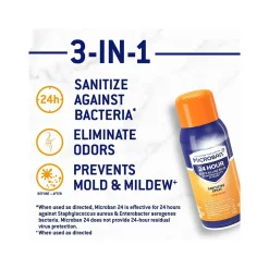 24 Disinfecting Sanitizing Spray, Citrus Scent, 2.8 Oz. (28078)<Microban New