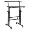 Standing Desks*Mind Reader 27.5"- 39" Mobile Adjustable Sit/Stand Desk, Black (SDROLLXL-BLK)