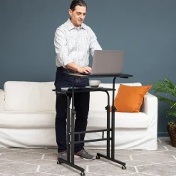 Standing Desks*Mind Reader 27.5"- 39" Mobile Adjustable Sit/Stand Desk, Black (SDROLLXL-BLK)