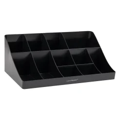 Mind Reader 11 Compartment Plastic Condiments Countertop Organizer, Black (COMORG-BLK)
