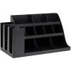 Mind Reader 14 Compartment Plastic Cup and Condiments Countertop Organizer, Black (COMORG2-BLK)