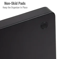 Mind Reader 14 Compartment Plastic Cup and Condiments Countertop Organizer, Black (COMORG2-BLK)