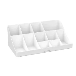 Mind Reader 11 Compartment Plastic Coffee Cup and Condiment Organizer, White (COMORG-WHT)