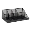 Mind Reader 11 Compartment Metal Coffee Cup and Condiment Organizer, Black (COMORGMESH-BLK)