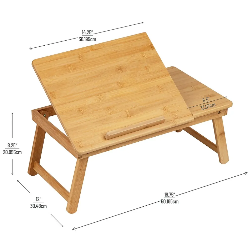 12" x 19.75" Lap Desk/Laptop Stand With Folding Legs, Brown (BEDTRAYBM-BRN)<Mind Reader New