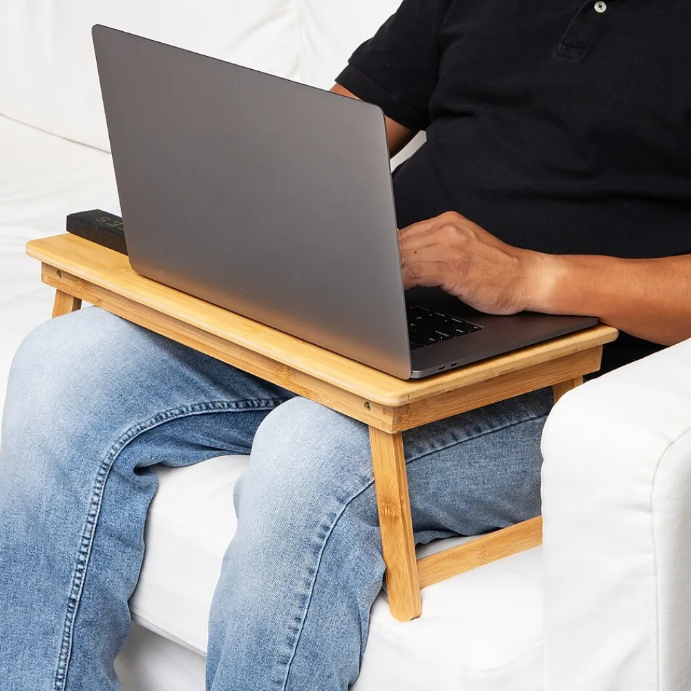 12" x 19.75" Lap Desk/Laptop Stand With Folding Legs, Brown (BEDTRAYBM-BRN)<Mind Reader New