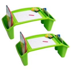 10.75" x 22.25" Plastic Kids' Lap Desk Activity Tray, Green, 2/Pack (2KIDLAP-GRN)<Mind Reader