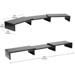 Hot Mind Reader Adjustable Dual Monitor Stand Desktop Organizer, Black (MDFMOND-BLK)