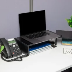 Hot Mind Reader Adjustable Dual Monitor Stand Desktop Organizer, Black (MDFMOND-BLK)