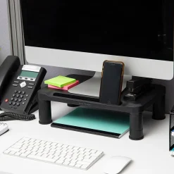 Discount Mind Reader Adjustable Monitor Stand, Black, 2/Pack (2SMPLMON-BLK)