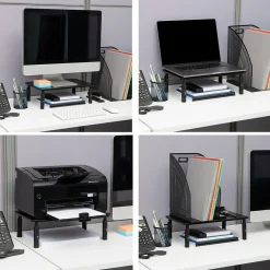 Best Mind Reader Adjustable Monitor Stand and Ventilated Laptop Riser, Black (4LEGMET-BLK)