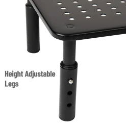 Online Mind Reader Adjustable Monitor Stand and Ventilated Laptop Riser, Black, 2/Pack (4LEGM2PK-BLK)