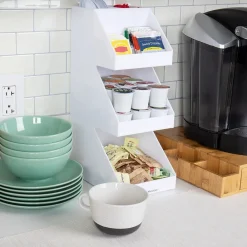 Mind Reader 5-Compartment Acrylic Coffee Organizer, White (3TCORG-WHT)