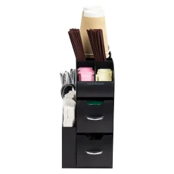 Mind Reader 11-Compartment Coffee Cup and Condiment Organizer, Black, 2/Pack (2CAD01-BLK)