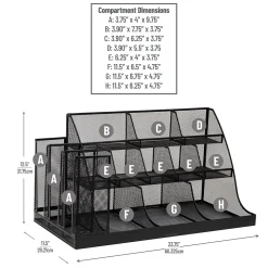 Mind Reader 14-Compartment Metal Coffee Cup and Condiment Organizer, Black (CMG2MESH-BLK 14)