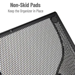 Mind Reader 14-Compartment Metal Coffee Cup and Condiment Organizer, Black (CMG2MESH-BLK 14)