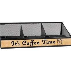Mind Reader 3-Compartment Metal Serving Coffee Station, Black (COFFEETIME-BLK)