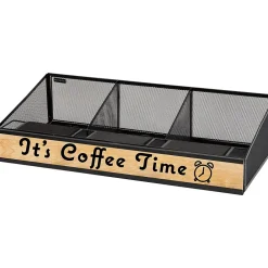 Mind Reader 3-Compartment Metal Serving Coffee Station, Black (COFFEETIME-BLK)