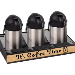 Mind Reader 3-Compartment Metal Serving Coffee Station, Black (COFFEETIME-BLK)