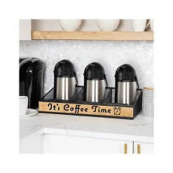 Mind Reader 3-Compartment Metal Serving Coffee Station, Black (COFFEETIME-BLK)