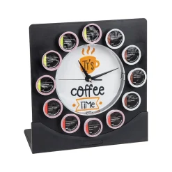 Mind Reader 12-Compartment Plastic Coffee Clock Pod Organizer, Black/White (PODCLOCK-BLK)