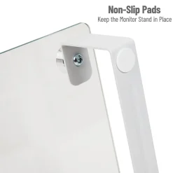 Mind Reader Contemporary Monitor Stand and Laptop Riser, Clear (GLASS-CLR)