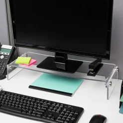 Online Mind Reader Desktop Organizer Riser Monitor Stand, Clear (ACRMON-CLR)
