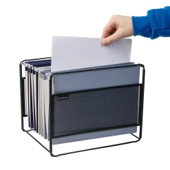 File Storage|Mind Reader Hanging File Folder Organizer, Black (BOXFILE-BLK)
