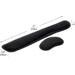 Online Mind Reader Memory Foam Gaming Ergonomic Keyboard and Mouse Wrist Rest Set, Black, 3/Pack (3WRESTGEL-BLK)