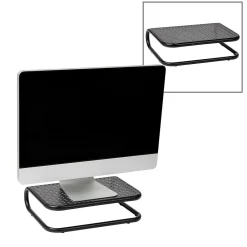 Mind Reader Monitor Stand and Ventilated Desktop Organizer, Black, 2/Pack (2CHORDMON-BLK)