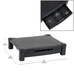 New Mind Reader Monitor Stand Riser with Drawer Storage, Black (DRPLMONST-BLK)