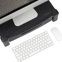 New Mind Reader Monitor Stand Riser with Drawer Storage, Black (DRPLMONST-BLK)