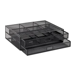 Clearance Mind Reader Monitor Stand Laptop Riser with Storage Drawer, Black (2TDMESHY-BLK)